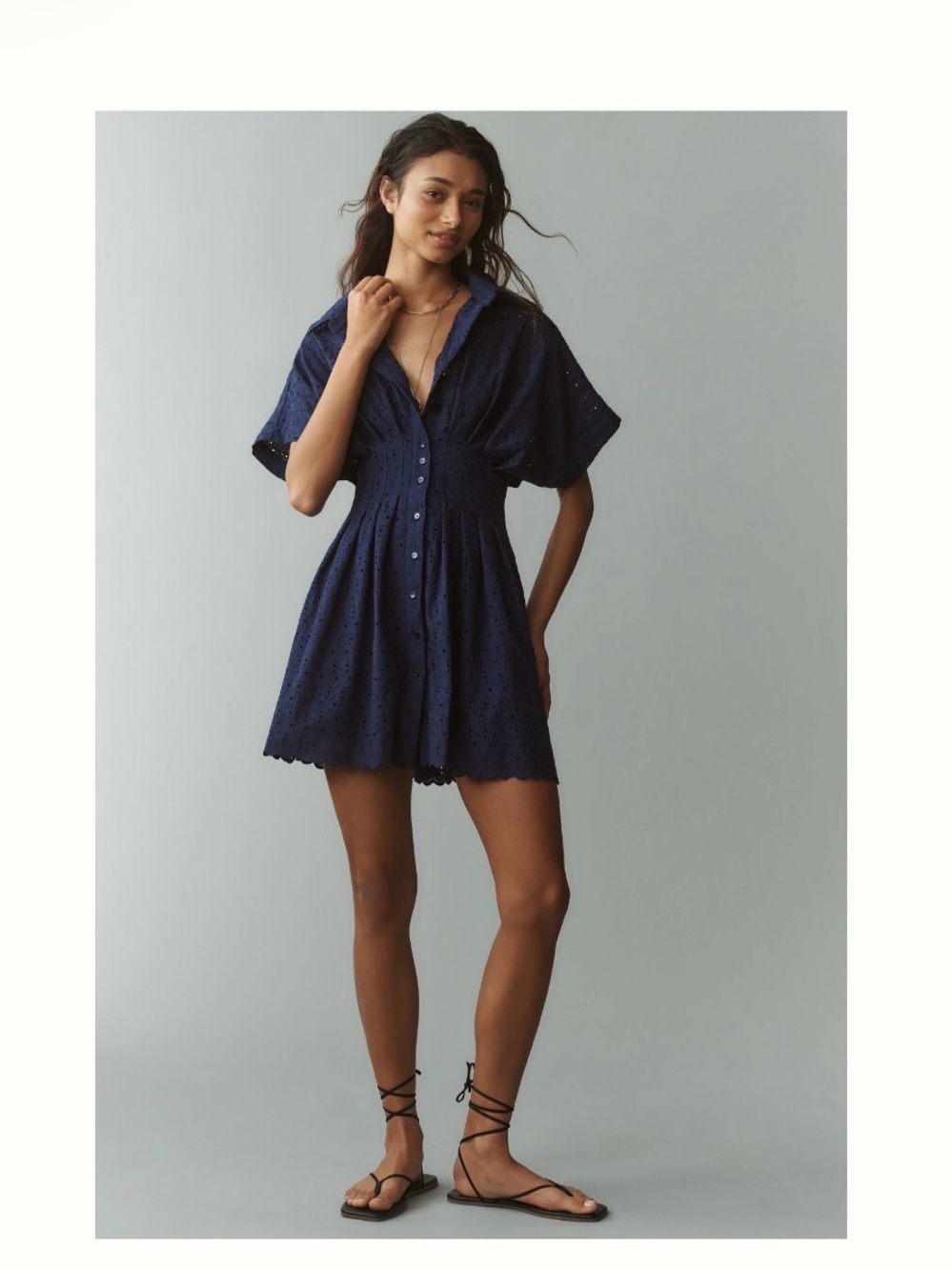 THE TOBIE EYELET MINI SHIRTDRESS - Picture 4 of 11